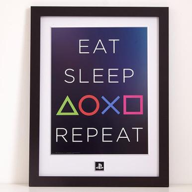 Click to view product details and reviews for Playstation Eat Sleep Repeat Framed Print.