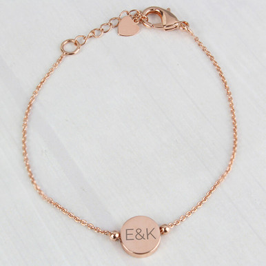 Click to view product details and reviews for Personalised Rose Gold Plated Disc Bracelet.