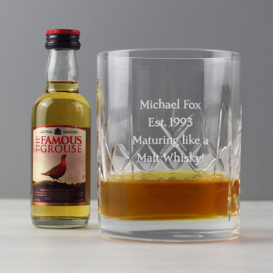 Image of Personalised Crystal Glass & Whisky Gift Set
