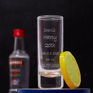 Click to view product details and reviews for Personalised Birthday Shot Glass Engraved.