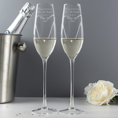 Click to view product details and reviews for Personalised Hand Cut Heart Pair Of Flutes.