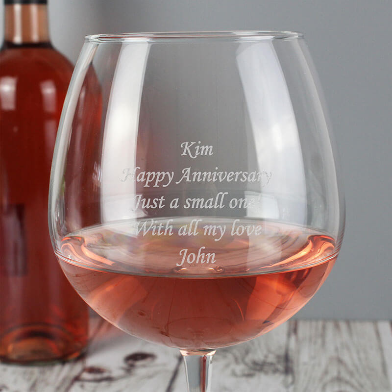 Personalised Bottle of Wine Glass