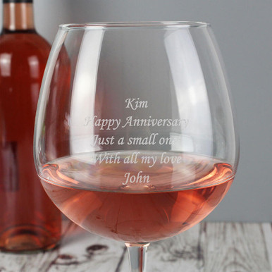 Image of Personalised Bottle of Wine Glass