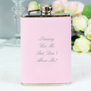 Image of Personalised Pink Hip Flask