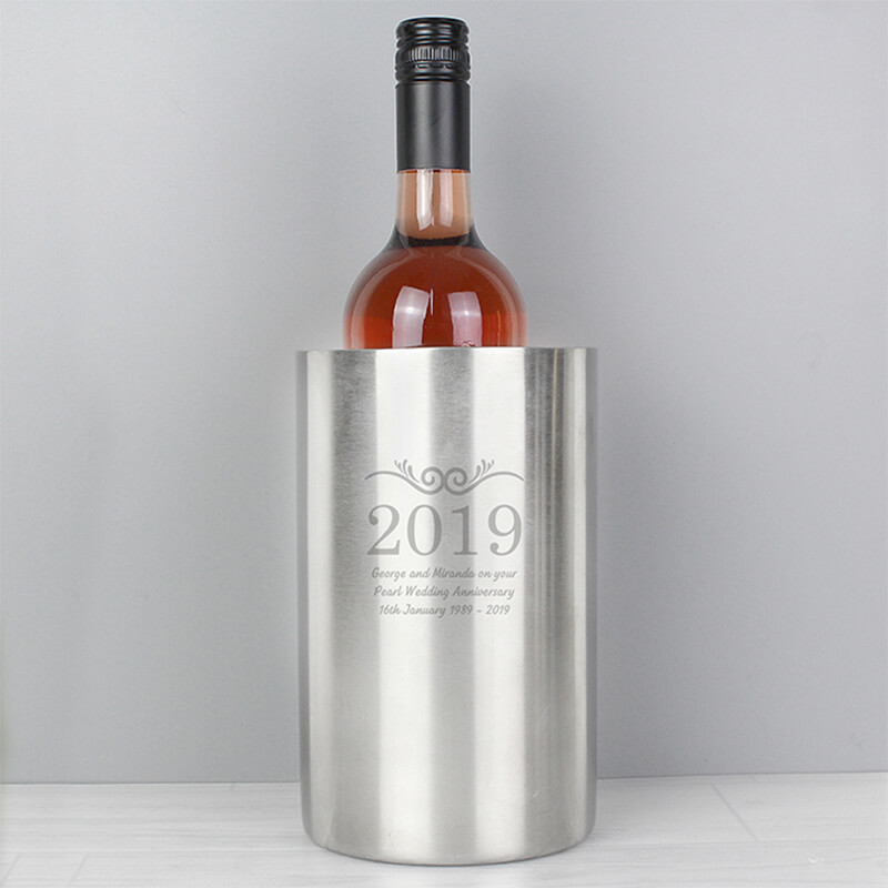 Personalised Stainless Steel Wine Cooler - Celebration