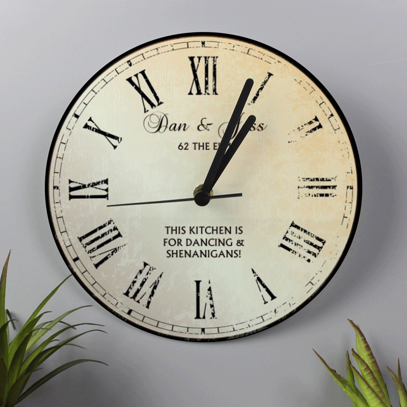 Personalised Rustic Glass Clock