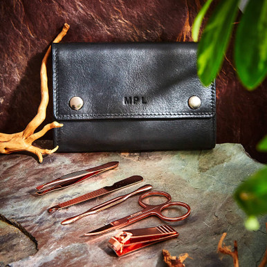 Image of Personalised Vintage Leather Grooming Kit