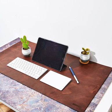 Image of Personalised Vintage Leather Date Desk Mat
