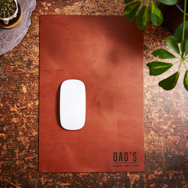 Image of Personalised Vintage Leather Home Office Mouse Mat