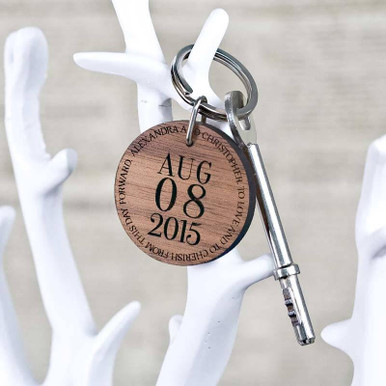 Image of Personalised Special Date Round Keyring