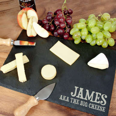 Image of Personalised Rustic Slate Cheese Board