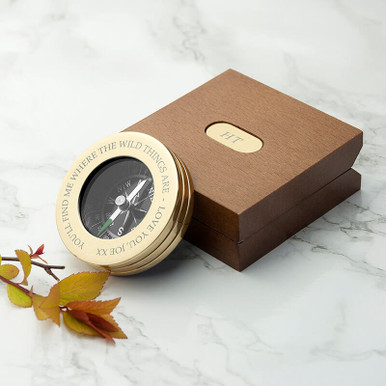 Image of Personalised Brass Traveller's Compass