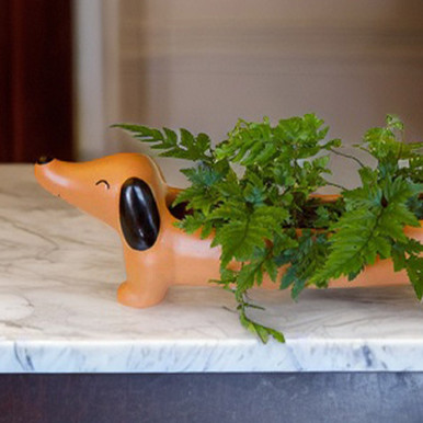 Click to view product details and reviews for Daisy The Daschund Dog Planter.
