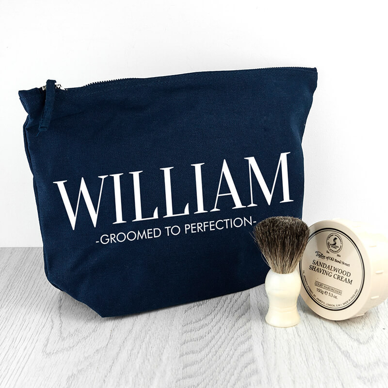 Personalised Men's Wash bag black