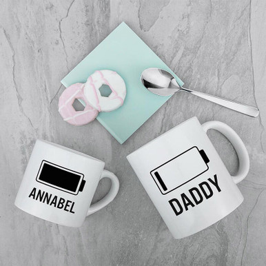 Image of Personalised Daddy & Me Low Battery Mugs (One mug)