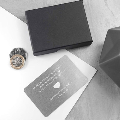 Click to view product details and reviews for Personalised Love Note Silver Metal Wallet Keepsake.