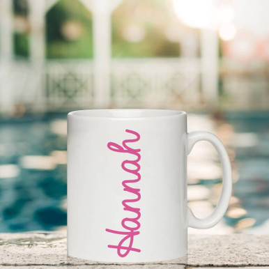 Click to view product details and reviews for Personalised Pink Name Mug.