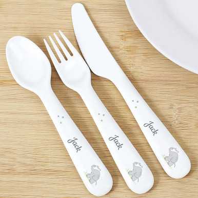 Image of Personalised Elephant Cutlery Set
