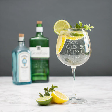 Click to view product details and reviews for Personalised Gin Tonic Balloon Glass.