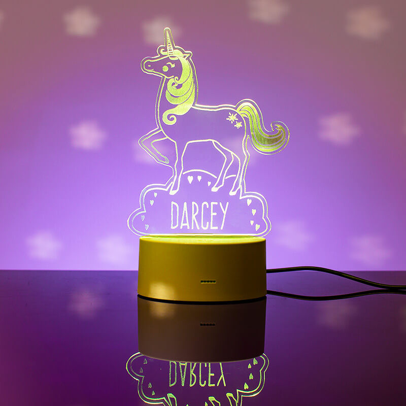 Personalised Unicorn LED Colour Changing Night Light