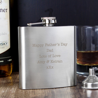 Image of Personalised Stainless Steel Hip Flask