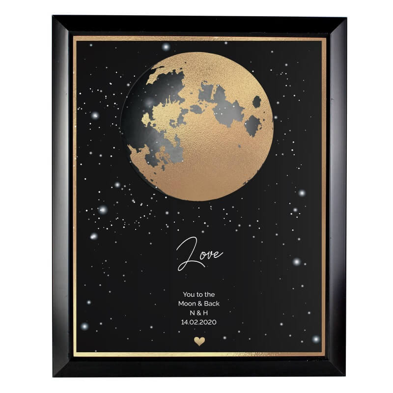 Personalised You Are My Sun Moon Black Framed Print