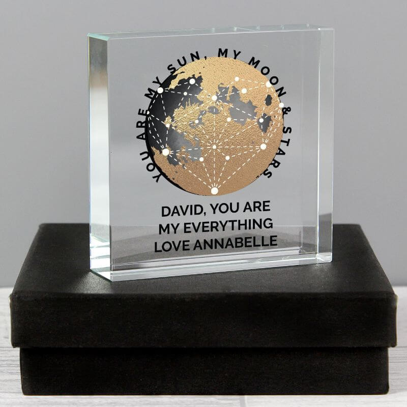 Personalised You Are My Sun Moon Large Crystal Token