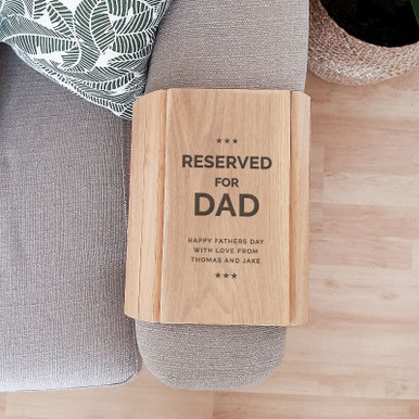 Image of Personalised Reserved For Wooden Sofa Tray