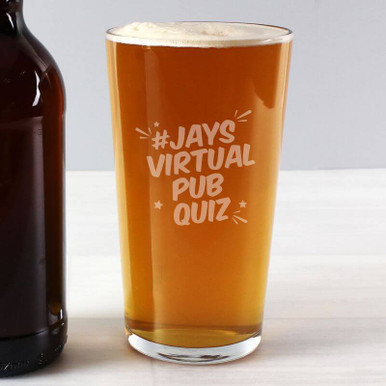 Image of Personalised Jay's Virtual Pub Quiz Pint Glass
