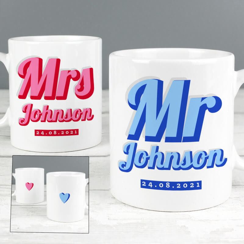 Personalised Mr & Mrs Mug Set