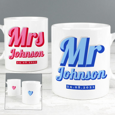 Click to view product details and reviews for Personalised Mr Mrs Mug Set.