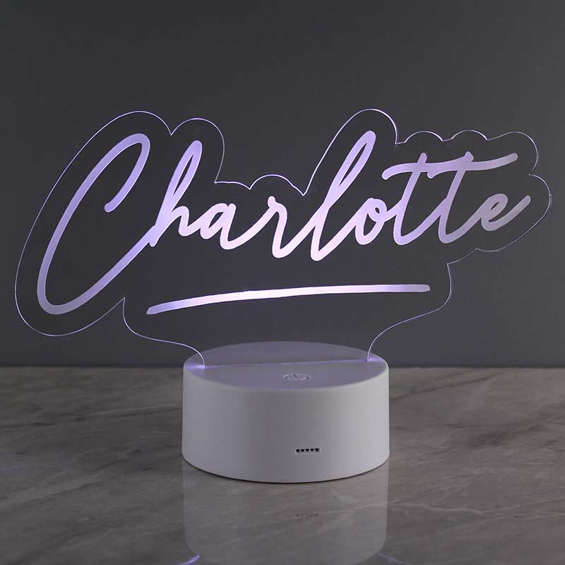Personalised Free Text LED Colour Changing Desk Night Light