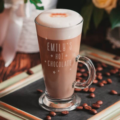 Image of Personalised Stars Hot Chocolate Latte Glass