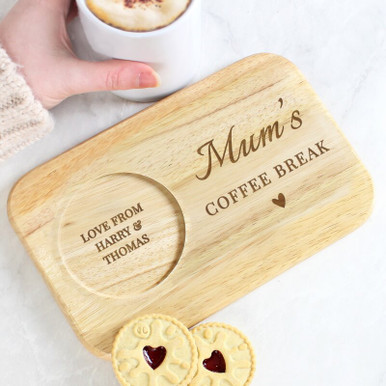 Click to view product details and reviews for Personalised Heart Design Wooden Coaster Tray.