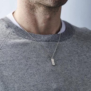 Click to view product details and reviews for Personalised Mens Silver Tag Necklace.