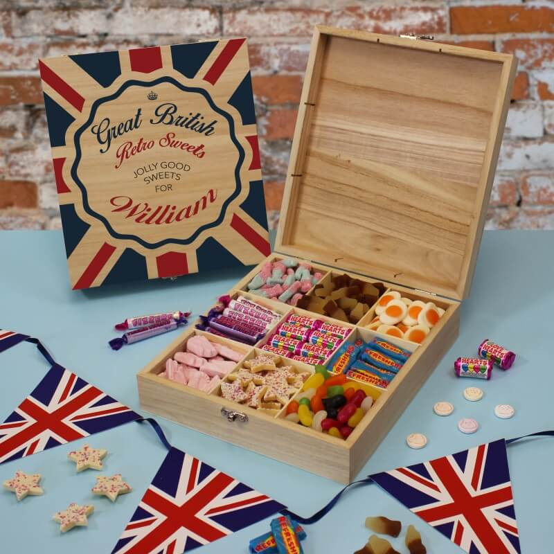 Personalised Great British Retro Sweet Box