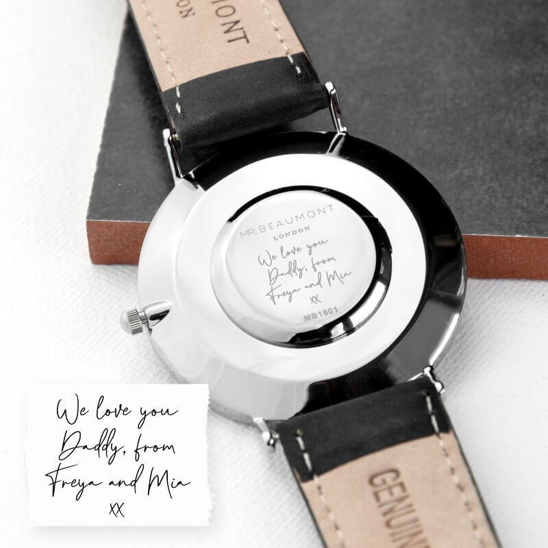 Personalised Handwriting Men's Leather Watch