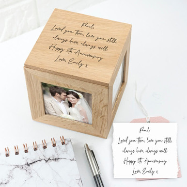 Click to view product details and reviews for Personalised Handwriting Photo Cube.