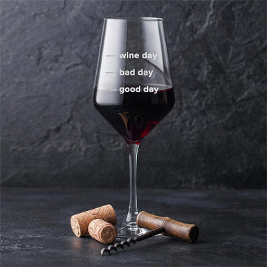 Click to view product details and reviews for Good Day Bad Day Wine Glass.