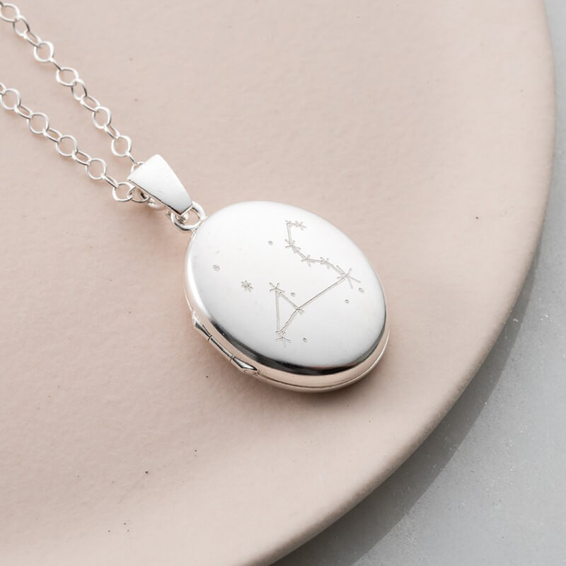 Personalised Zodiac Constellation Locket Necklace