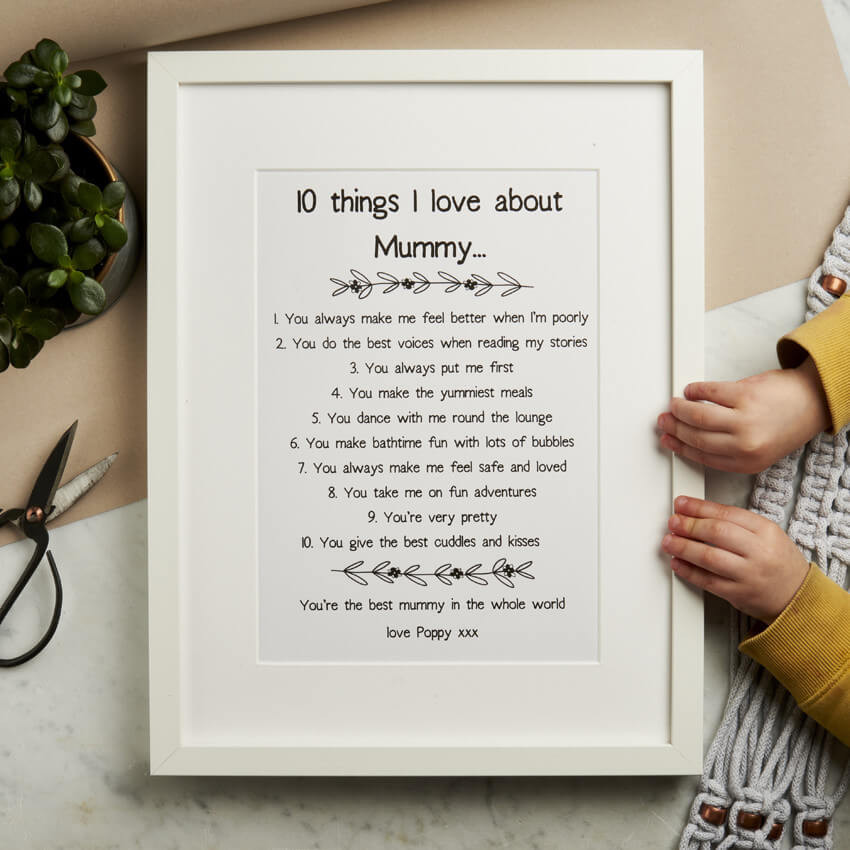 Personalised 10 Things I Love About Mummy Print