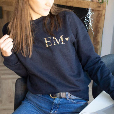 Image of Personalised Leopard Print Initial Jumper