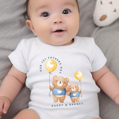 Image of Personalised Daddy & Baby Bear Babygrow Vest