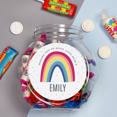 Click to view product details and reviews for Personalised Rainbow Sweetie Jar.
