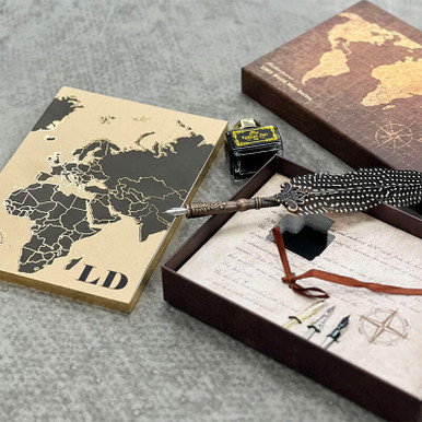 Image of Personalised Notebook with Calligraphy Set