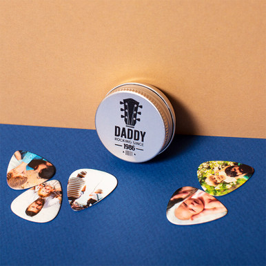 Click to view product details and reviews for Personalised Set Of 5 Photo Guitar Plectrums.
