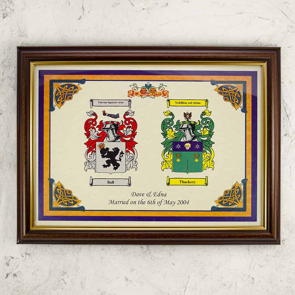 Personalised Double Coat Of Arms Print