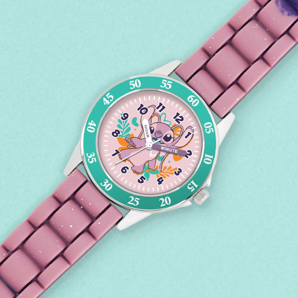 Disney Lilo and Stitch Pink Angel Time Teacher Watch