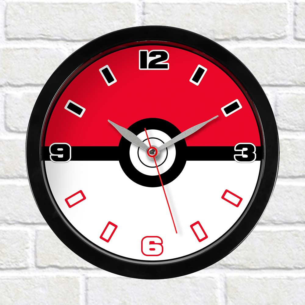 Pokemon Black, Red & White Wall Clock