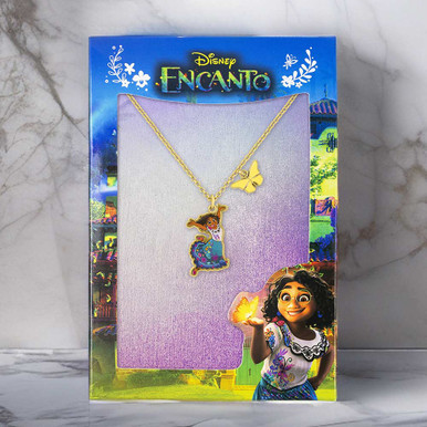 Image of Disney Encanto Gold Mirabel and Butterfly Charm Necklace